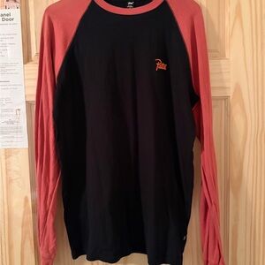 Patta Black and Coral Long Sleeve Tee